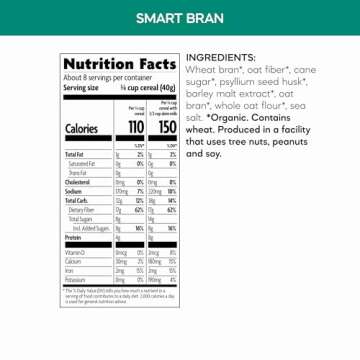 Nature's Path Organic Smart Bran Cereal, 10.6 oz (Pack of 1), Non-GMO