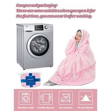 Century Star Wearable Blanket Hoodies for Women Men Sherpa Oversized Giant Thick Cozy Fleece Soft Warm Adult Sweatshirt Hooded Christmas Red plaid