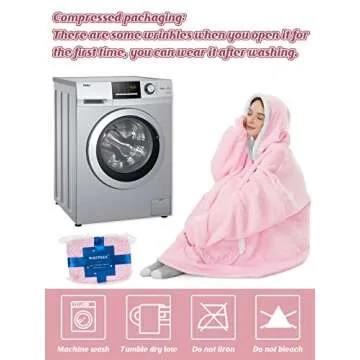 Century Star Wearable Blanket Hoodies for Women Men Sherpa Oversized Giant Thick Cozy Fleece Soft Warm Adult Sweatshirt Hooded Christmas Red plaid