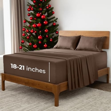 Mellanni Extra Deep King Sheets - 4 PC Iconic Collection Bedding - Hotel Luxury, Ultra Soft, Cooling...