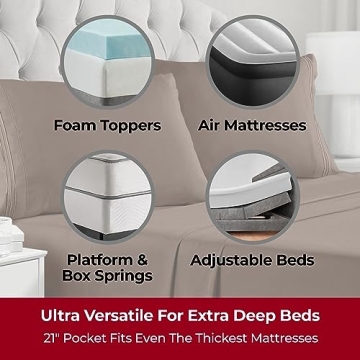 Mellanni Extra Deep King Sheets - Luxury Cooling Softness