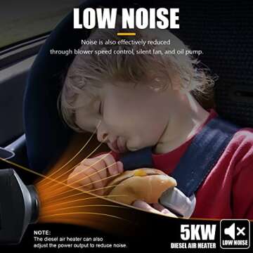 WAYSKA Diesel Heater 12V, 15L Tank, Diesel Air Heater 5KW, Muffler, Diesel Parking Heater with LCD Thermostat Monitor & Remote Control for Trucks, Trailer, Boat and Motor-Home