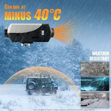 WAYSKA Diesel Heater 12V, 15L Tank, Diesel Air Heater 5KW, Muffler, Diesel Parking Heater with LCD Thermostat Monitor & Remote Control for Trucks, Trailer, Boat and Motor-Home