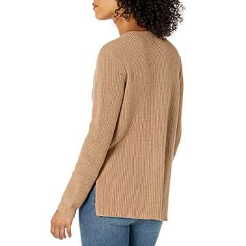 Goodthreads Women's Cotton Shaker Stitch Crewneck Sweater