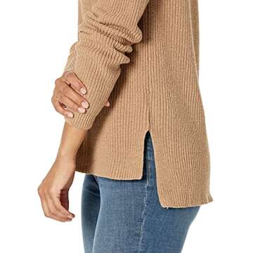 Goodthreads Women's Cotton Shaker Stitch Crewneck Sweater
