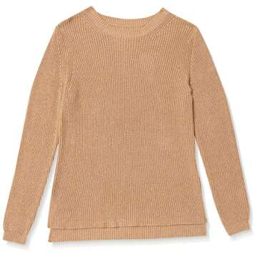 Goodthreads Women's Cotton Shaker Stitch Crewneck Sweater