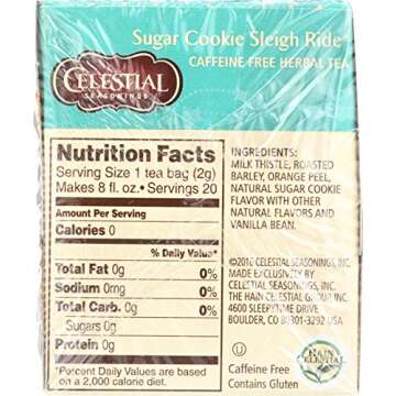 Celestial Seasonings Sugar Cookie Sleigh Ride Tea 20ct