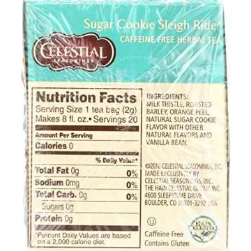 Celestial Seasonings Sugar Cookie Sleigh Ride Tea 20ct