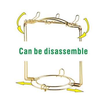 YOLIFE Gold Foldable Tea Cups Holder, Display Stand Holding with 6 Cups and 6 Saucers - Elegant and Practical Accessory for Home or Office Decor