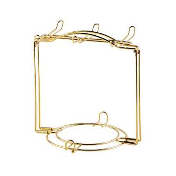 YOLIFE Gold Foldable Tea Cups Holder, Display Stand Holding with 6 Cups and 6 Saucers - Elegant and Practical Accessory for Home or Office Decor