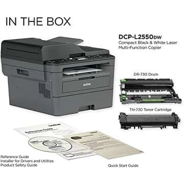 44 Brother DCP L2500 Series All-in-One Wireless Monochrome Laser Printer,Duplex Printing, Print Scan Copy, 128MB Memory, 2400 x 600 dpi, 36 ppm, 250-Sheet, 50-Sheet ADF Black DCPL-2550DWB ‎Brother