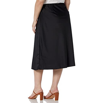 Maya Silky Slip Skirt Elegant Versatile Midi by The Drop