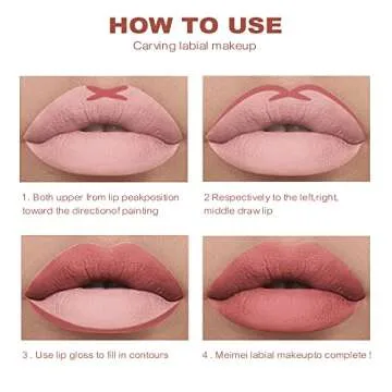 Dulele High Pigmented Matte Lip Liner Set, 12 Colors Creamy Velvet Lip Liner Pencil, Waterproof Non-marking Lipstick Pen Lip Makeup for Daily/Travel/Party/Work