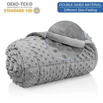 Huloo Sleep Weighted Blanket Queen 15lbs for Adult(60"×80",Gray) Breathable Soft Minky Weighted Thr...