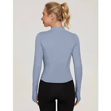 Stylish LUYAA Women's Active Wear Full Zip Jacket in Blue