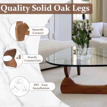 Stylish Triangle Coffee Table with Glass and Wood