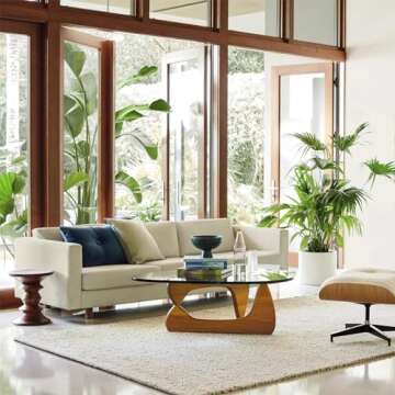 Stylish Triangle Coffee Table with Glass and Wood