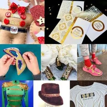 SEWDIYTR Sequin Lace Trim Gimp Braid Lace Ribbon Glitter Sequin Trim for Crafts, Embellishments, Costume Accessories 10 Yards