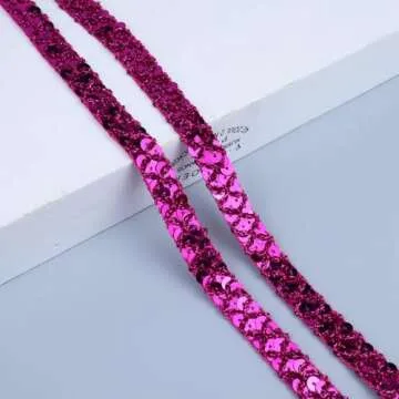 SEWDIYTR Sequin Lace Trim Gimp Braid Lace Ribbon Glitter Sequin Trim for Crafts, Embellishments, Costume Accessories 10 Yards
