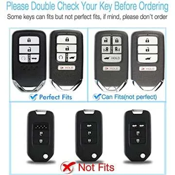 RYE Honda Key Fob Cover, Soft TPU Case - Full Protection for Accord, Civic, CRV, HRV, Pilot, Odyssey...