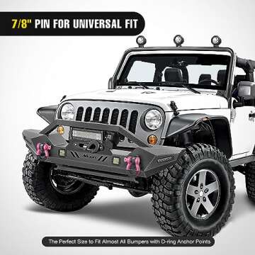 Nilight 2 Pack 3/4" D-Ring Shackle with 7/8" Screw Pin 41,887lbs Break Strength, Heavy Duty Off Road Recovery Shackle with Isolators Washers for Use with Tow Strap, Winch, Off-Road Jeep Truck Vehicle