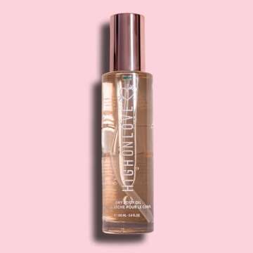 HIGHONLOVE Dry Body Oil Spray, Made with Premium 100% Natural Ingredients, Hemp Oil Dry Body Oil, Glowing Body Oil (100 ml) (Rose)