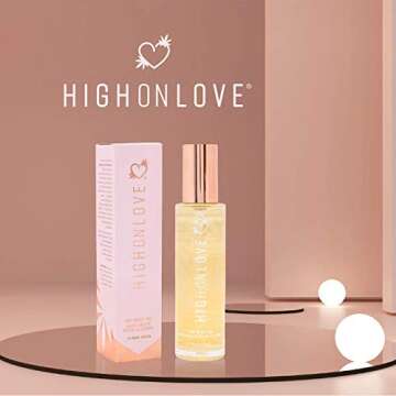 HIGHONLOVE Dry Body Oil Spray, Made with Premium 100% Natural Ingredients, Hemp Oil Dry Body Oil, Glowing Body Oil (100 ml) (Rose)