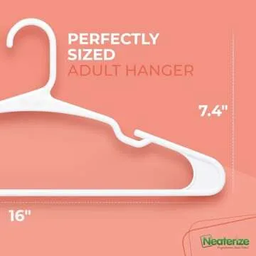 Neaterize Clothes Hangers 16 Pack - Premium Plastic Wardrobe Solution