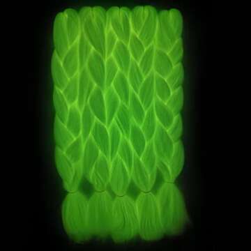 White Glow in the Dark Braiding Hair Extensions 5pack