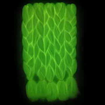 White Glow in the Dark Braiding Hair Extensions 5pack
