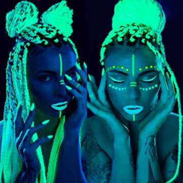 White Glow in the Dark Braiding Hair Extensions 5pack