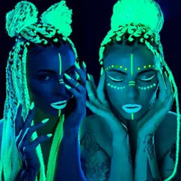 White Glow in the Dark Braiding Hair Extensions 5pack