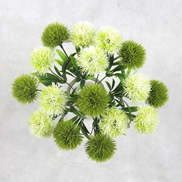 Yalulu 10 Pcs Dandelion Artificial Flowers Plants Bouquet Plastic Flower for Home Decoration/Wedding Decor (Green)