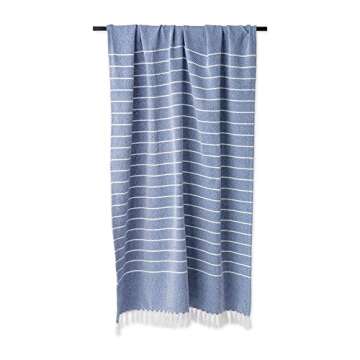 DII Rustic Farmhouse Thin Stripe Woven Throw 50x60