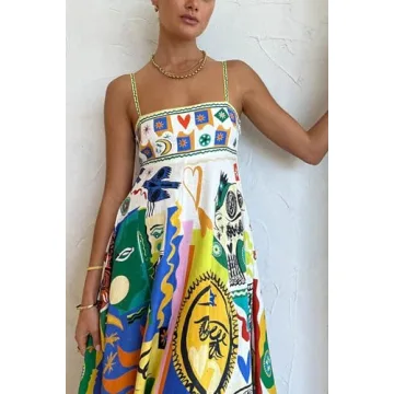 Floral Spaghetti Strap Maxi Dress for Women 2024