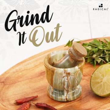 Marble Mortar and Pestle Set Green 2.5" Inches Handmade Garlic Crusher & Grinder Bowl for Kitchen Mo...