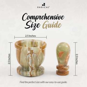 Marble Mortar and Pestle Set Green 2.5" Inches Handmade Garlic Crusher & Grinder Bowl for Kitchen Mortar and Pestle Set - Herb Grinder Spice Grinder