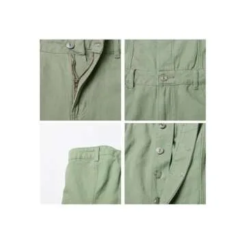 Tbahhir Women's Sexy Strapless Cargo Denim Jumpsuit with Multi Pockets Loose Baggy Wide Leg Jeans Romper