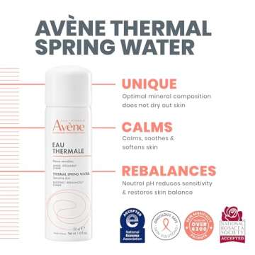 Avene Thermal Spring Water, Soothing Calming Facial Mist Spray for Sensitive Skin, 1.6 Oz