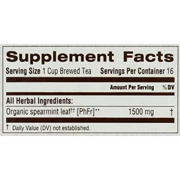 Organic Spearmint Herbal Tea - Fair Trade Certified - 16 ct