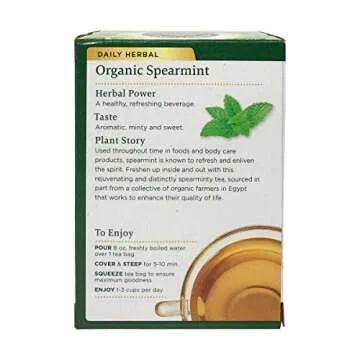 Organic Spearmint Herbal Tea - Fair Trade Certified - 16 ct