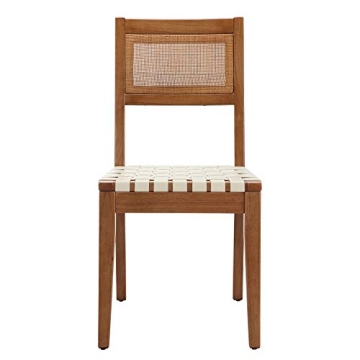 Rivet Erikson Vegan Leather Woven Dining Chair Set of 2