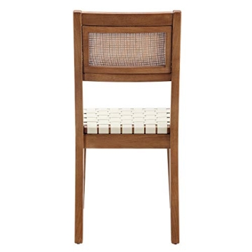 Rivet Erikson Vegan Leather Woven Dining Chair Set of 2