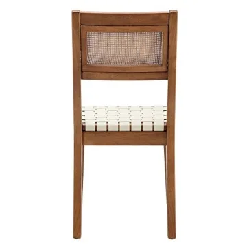 Rivet Erikson Vegan Leather Woven Dining Chair Set of 2