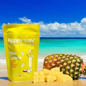 Happy Wax Endless Summer Collection Scented Natural Soy Wax Melts – 6 Total Oz. of Scented Wax Melts, Collection Includes 2oz Bronzed Coconut, 2oz Coastal Tide, and 2oz Pina Colada