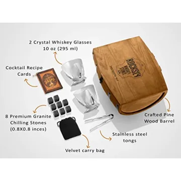 ROCKSLY Whiskey Stones Gift Set for Men with Glasses