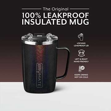 BrüMate Toddy - 16oz 100% Leak Proof Insulated Coffee Mug with Handle & Lid - Stainless Steel Coffe...
