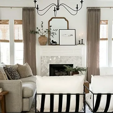 TwoPages Grey Beige Linen Pinch Pleat Drapes for Home