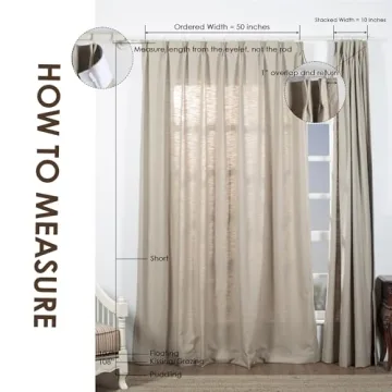 TwoPages Grey Beige Linen Pinch Pleat Drapes for Home