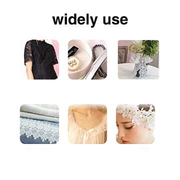 Vintage Floral Lace Trim Ribbon, 7inch Width Embroidered Sewing Lace Trim for DIY Craft, Wedding/Bridal Decoration, Home Decoration, 5 Yards